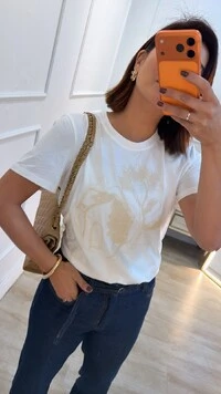 Blusa De Malha Yasmin Bordado Frontal