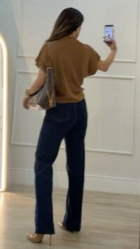 Blusa Tricot Ampla Giulia Gola Alta Enrolado