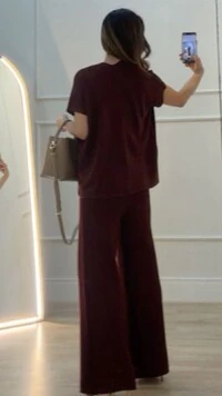 Calça Pantalona Tricot Natasha Pala Larga