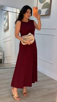 Vestido Detalhe Dourado Na Alça Elise Recorte Assimétrico