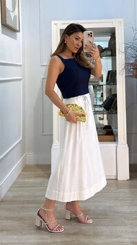 Cropped Twill Cavado Gisele Decote Reto