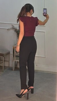 Cropped Twill Edith Mangas De Babado