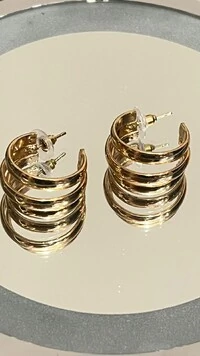 Brinco Argola Tripla Larga Lisa