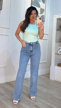 Blusa Regata Olivia Malha Canelada Decote Quadrado