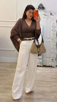 PRÉ-VENDA DATA ESTIMADA DE ENVIO DIA 10/10 Kimono Capa Tricot Lulu Punhos Largos Canelados