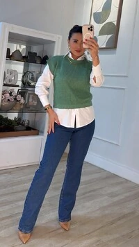 Blusa Ampla Tricot Julie Gola Canoa