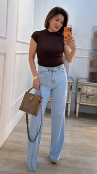 Blusa Muscle Malha Canelada Sheila Gola Alta