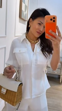 Camisa Luna Detalhe Lateral De Martingalê Com Fivela Dourada