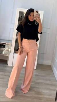 Blusa Ampla Tricot Priscila Gola Alta Canelada