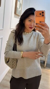 Blusa Tricot Dayane Punhos E Barrado Largos Canelados