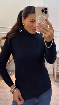 Blusa Charrarrel Tricot Polly Losangos Texturizados