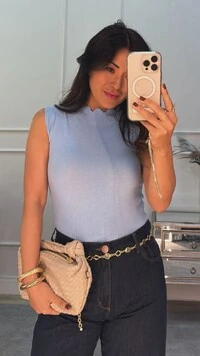 Regata Tricot Pietra Gola E Barrado Nuvem