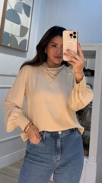 Camisa Crepe Vanessa Gola Transpassada