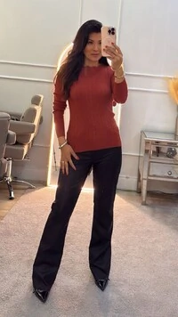 Blusa Tricot Canelado Patricia Com Gola Nuvem