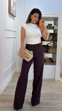 Calça Pantalona Sarah Com Bolsos Faca