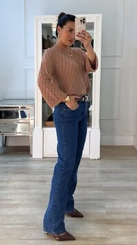 Blusa Tricot Ampla Mangas 7/8 Rafaella Com Entremeios