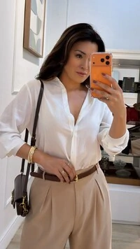 Maxi Camisa Detalhe De Pregas Nos Punhos E Posterior