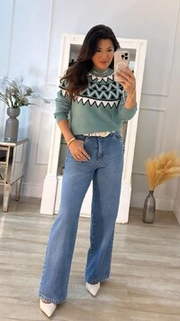 Blusa Tricot Lia Estampa Triâgulos