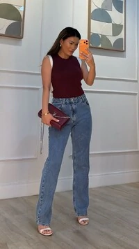 Blusa Regata Tricot Canelada Louise Faixa Lateral