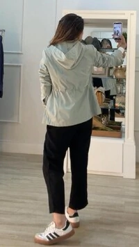 Parka Com Puxadores Reguláveis Na Cintura Luna Botões Dourados