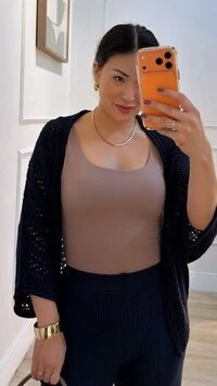 PRÉ-VENDA DATA ESTIMADA DE ENVIO DIA 24/04 Kimono Tricot Vazado Fabi Mangas 3/4