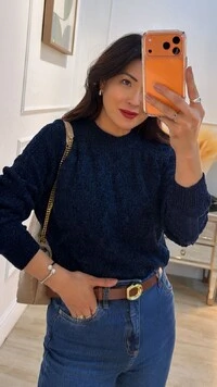 Blusa Tricot Texturizado Fernanda Trançados Pela Peça