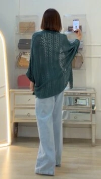 Kimono Tricot Vazado Fabi Mangas 3/4