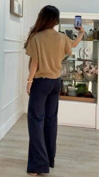 Blusa Ampla Tricot Priscila Gola Alta Canelada