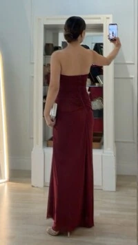 Vestido Longo Tulê Gabriella Tomara Que Caia Com Babados