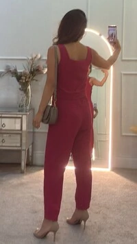 Calça Viscose Hazel Pala Larga Com Elástico E Pespontos Na Barra