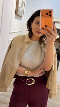 Jaqueta de Suede Luna Com Gola