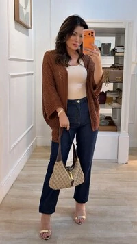 Kimono Tricot Vazado Fabi Mangas 3/4