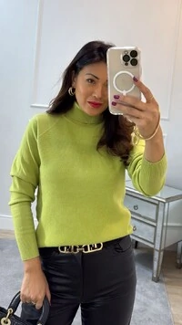 Blusa Cacharrel Tricot Texturizado Aurora Mangas Longas Lisas