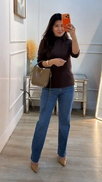 Blusa Tricot Gola Alta Samantha Punhos E Barrado Texturas Entrelaçadas