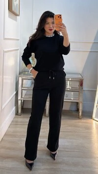 Blusa Tricot Ivy Detalhe Trançado Pérola Prata Nos Punhos