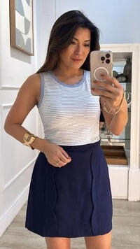 Blusa Regata Listrada Betina Bicolor Texturizada