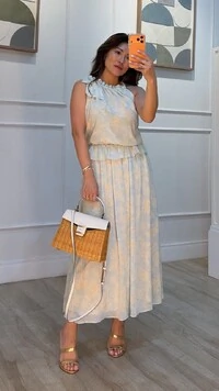 Vestido Midi Chiffon Beth Estampa Floral