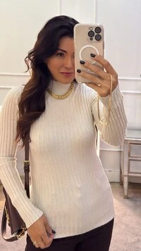 Blusa Cacharrel Tricot Canelado Glaucia