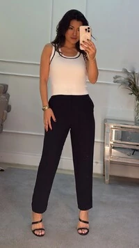 Blusa Regata Celina Detalhe Bicolor E Alças Largas