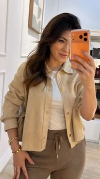 Jaqueta Casaco Suede Luna Com Gola