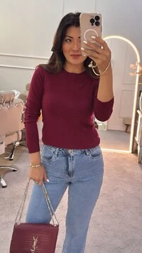 Pré-Venda Envio 18/08 Blusa Tricot Gola Careca Sandra Texturas Frontais