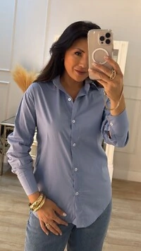 Maxi Camisa Talita Com Pregas Nos Punhos