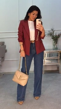 Blazer Alfaiataria Botões Duplos Forrados Com Detalhe Dourado