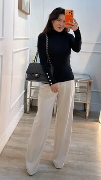 Blusa Tricot Cacharrel Amy Botões Dourados Nos Punhos