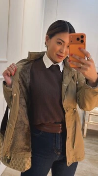 Parka Capuz Removível Denise Puxadores Reguláveis Na Cintura