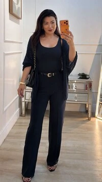 Calça Pantalona Tabatha Cinto Couro Eco