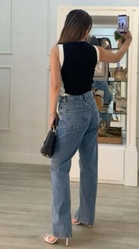 Blusa Regata Tricot Canelada Louise Faixa Lateral