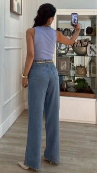 Blusa Regata Malha Ribana Karol Decote U