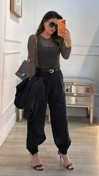 Blusa De Tulê Poá Selma Mangas Longas