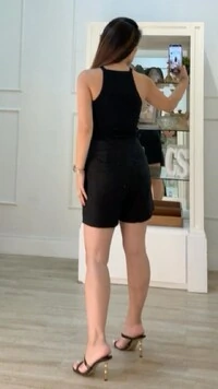 Blusa Regata Olivia Malha Canelada Decote Quadrado